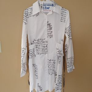 CBR Small Collar Long Sleeve White Dress